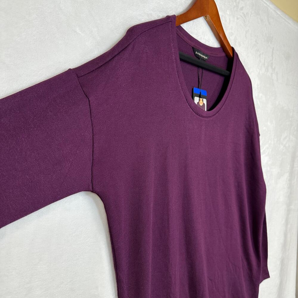 NWT Banana Republic Large‎ Purple Long Sleeve Scoop Neck Pullover Top Active - Picture 3 of 9